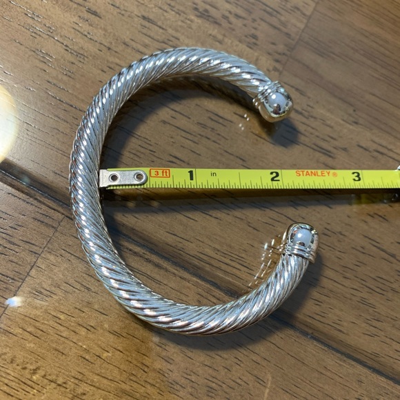 5⭐️ 925 Sterling Silver Heavy Cable Bracelet Cuff - Picture 4 of 6